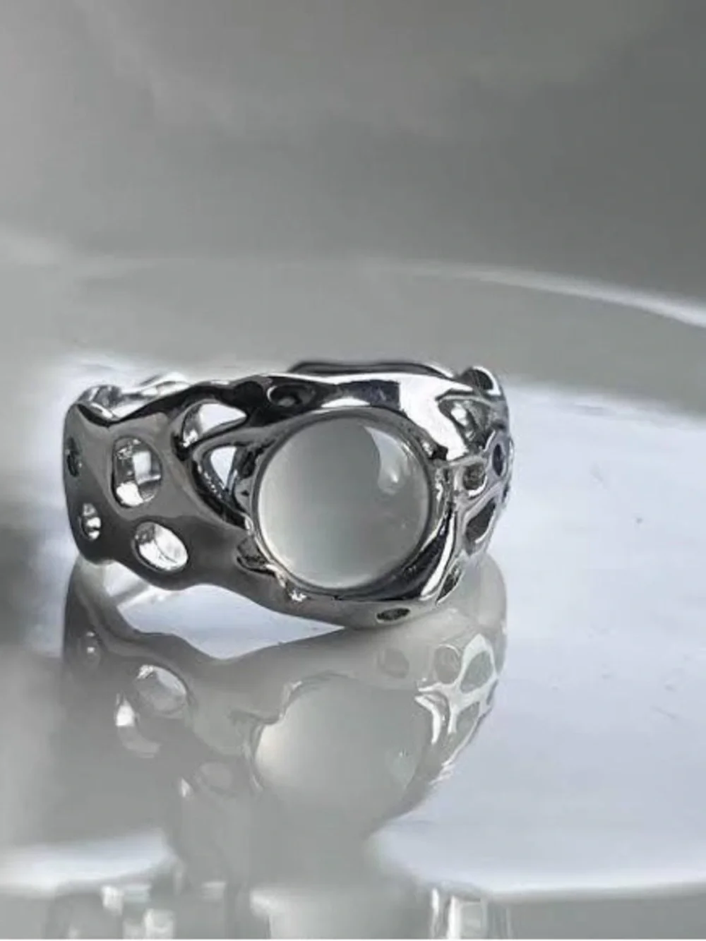 White Opal Ring